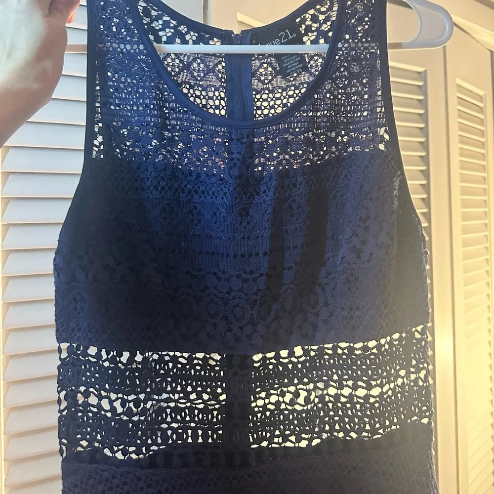 Rue21 Dark Blue Crochet Mini Dress - Picture 4 of 8